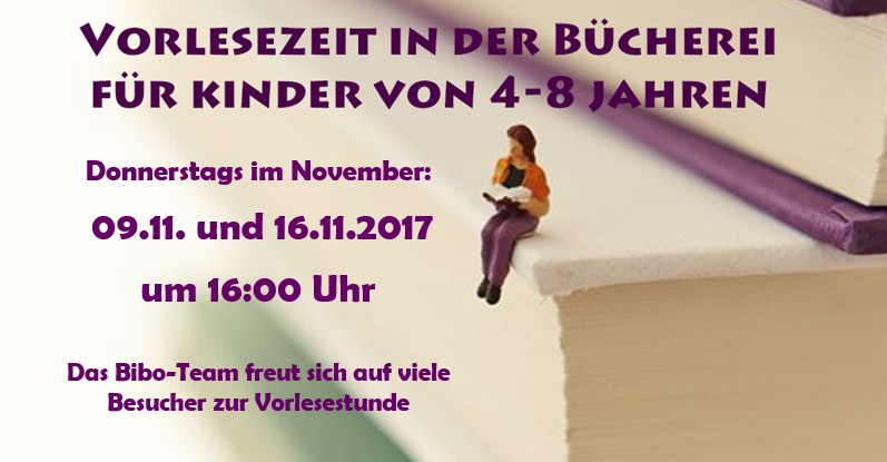 Nicht verpassen: Vorlesezeit in der Bibliothek Frohburg